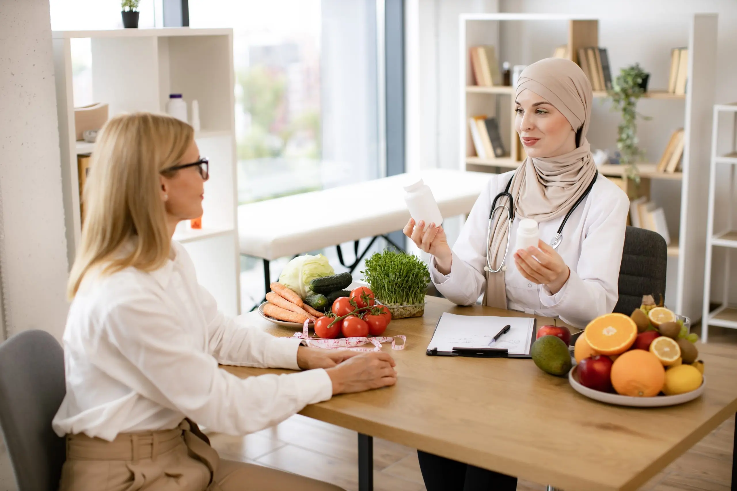 Nutritionist planning digestive health treatment protocol